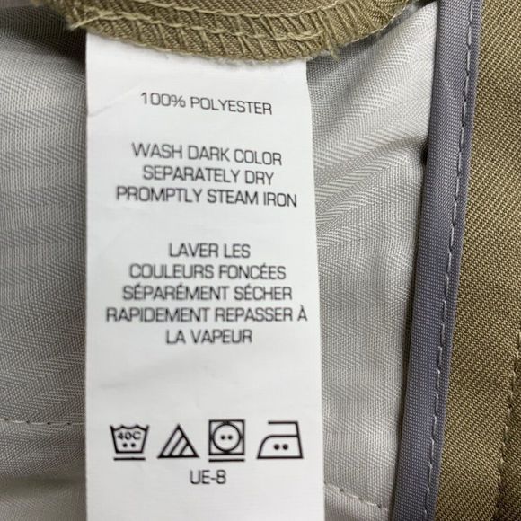 Mens Van Heusen Traveler Pants Polyester Cuffed Plated Khaki NWOT 38 x 32 3688 - Picture 8 of 9